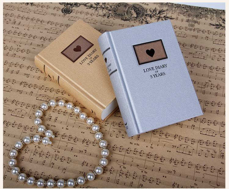 "Love Diary" 1pc Luxury Hard Cover Lined Notebook Diary For 3 Years