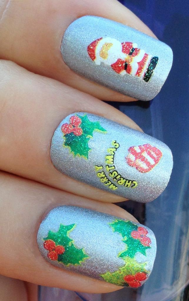 CHRISTMAS NAIL ART STICKERS DECALS WATER TRANSFERS SANTA