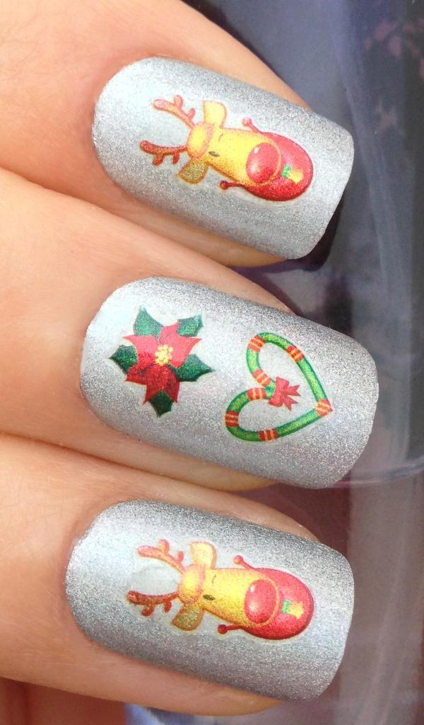 CHRISTMAS NAIL ART STICKERS DECALS WATER TRANSFERS SANTA
