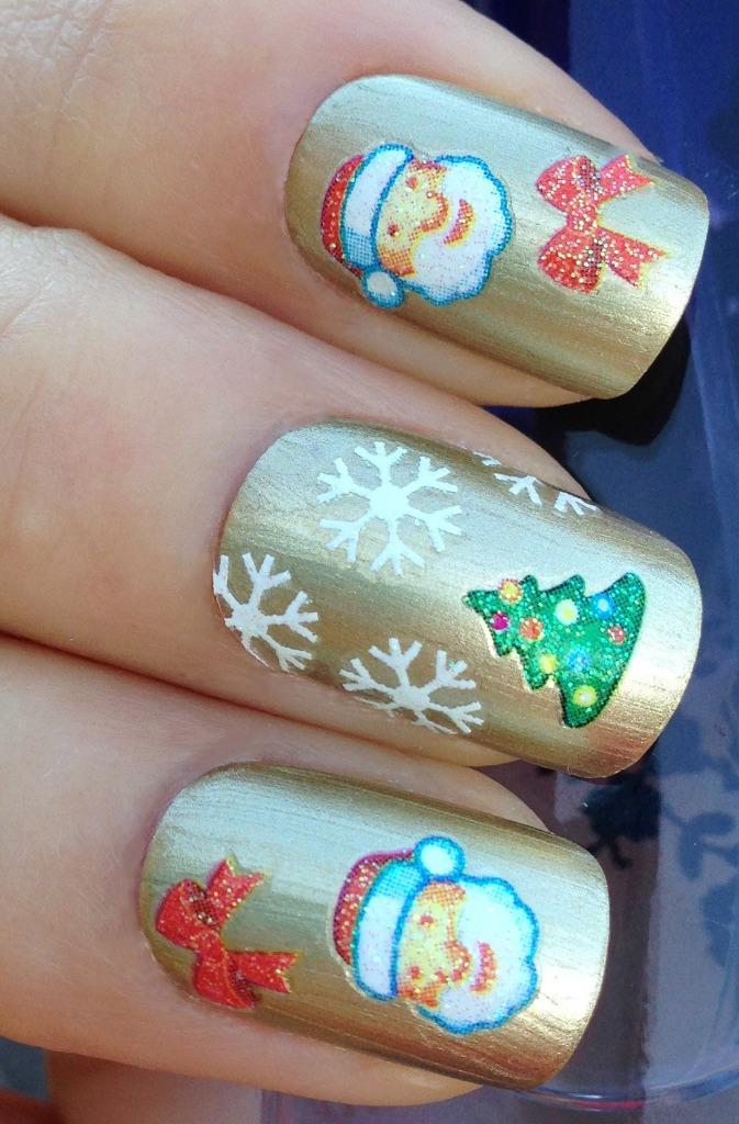 CHRISTMAS NAIL ART STICKERS DECALS WATER TRANSFERS SANTA