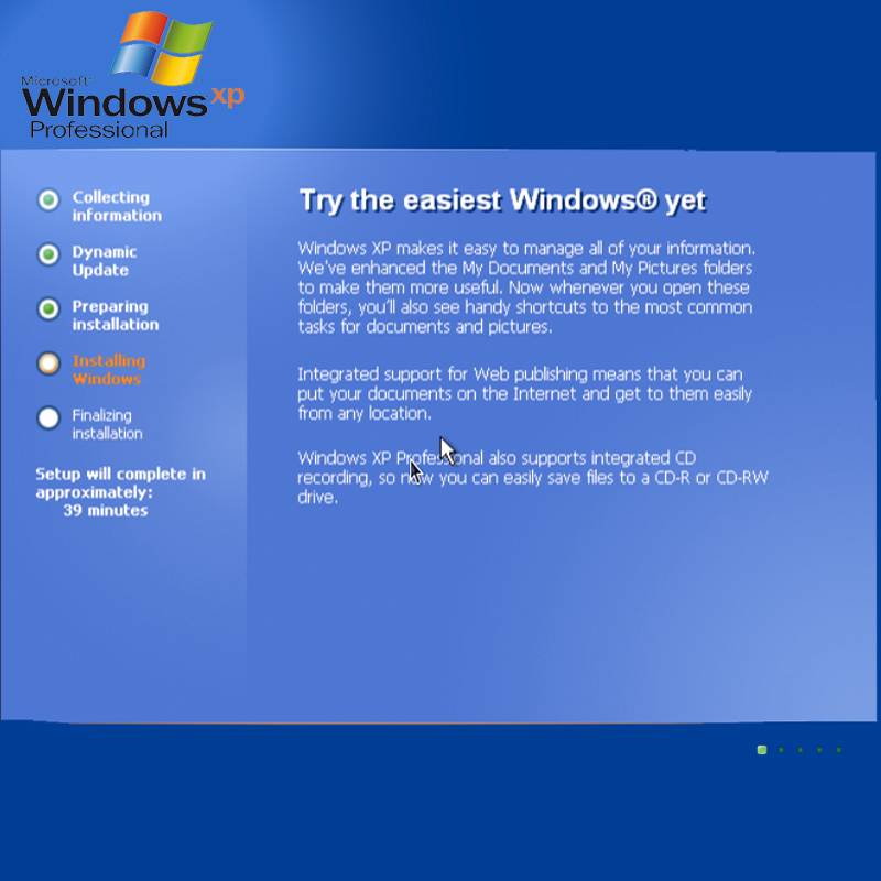 After Installing Windows Xp