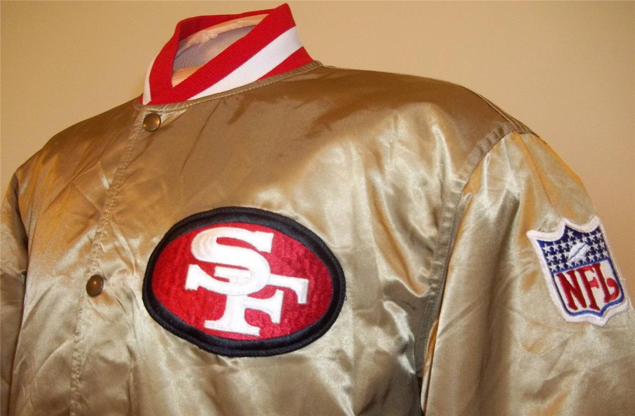 Vintage 1980's Gold San Francisco 49ers Satin Starter Jacket Size XL