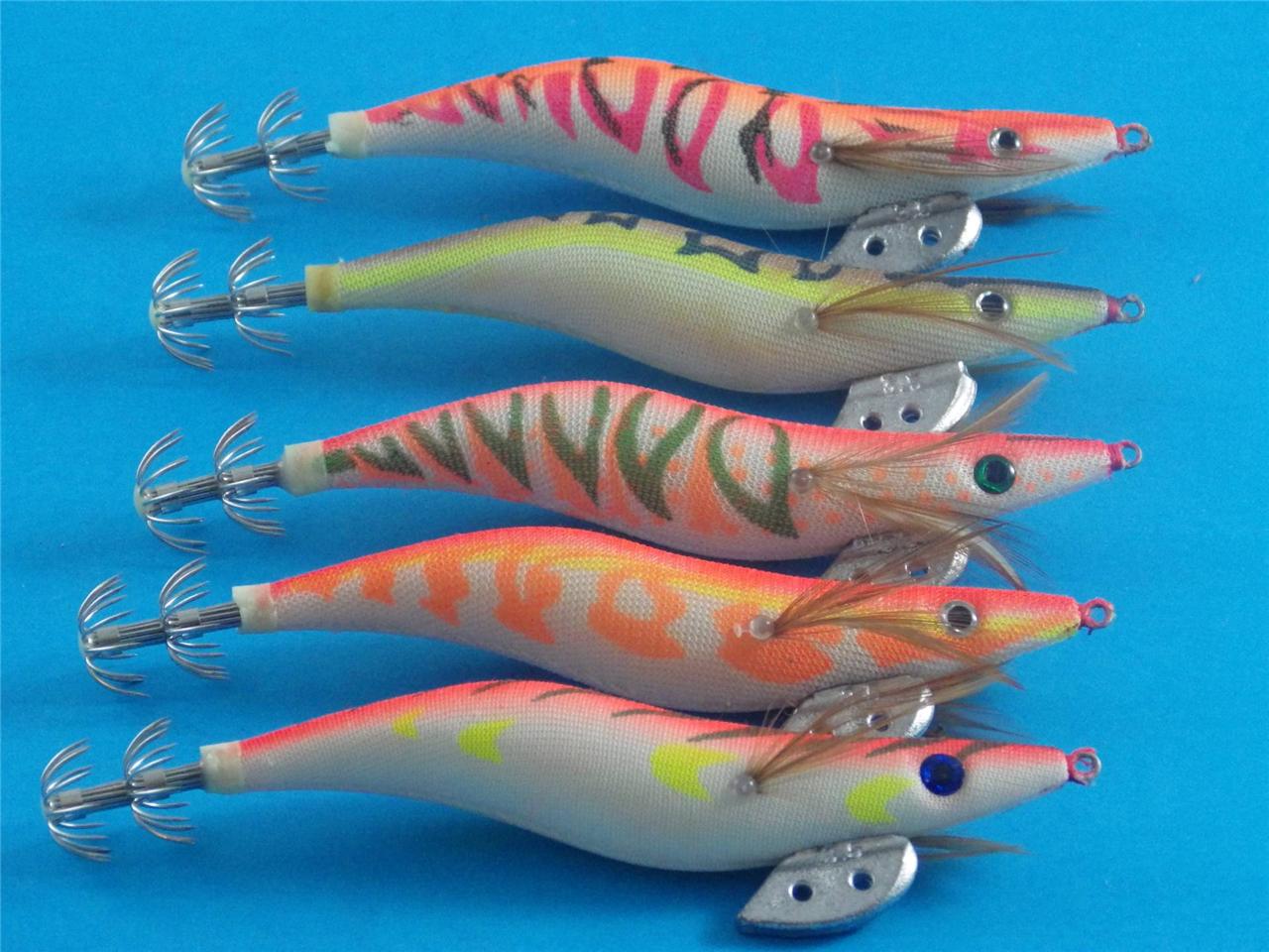 Squid JIG Jigs Size 3 5 Japanese Cloth Finish Night Fishing Lure QTY 5