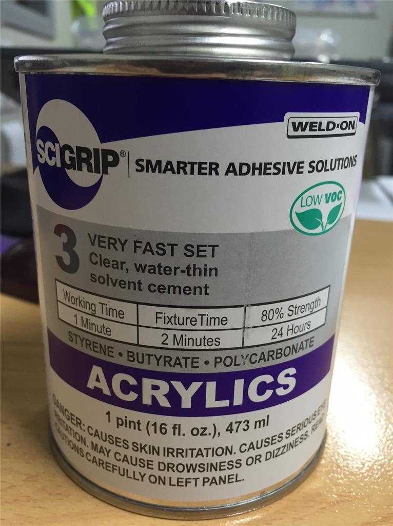 Weld On #3 Clear Acrylic Glue 473ml-Water thin solvent cement, Inc