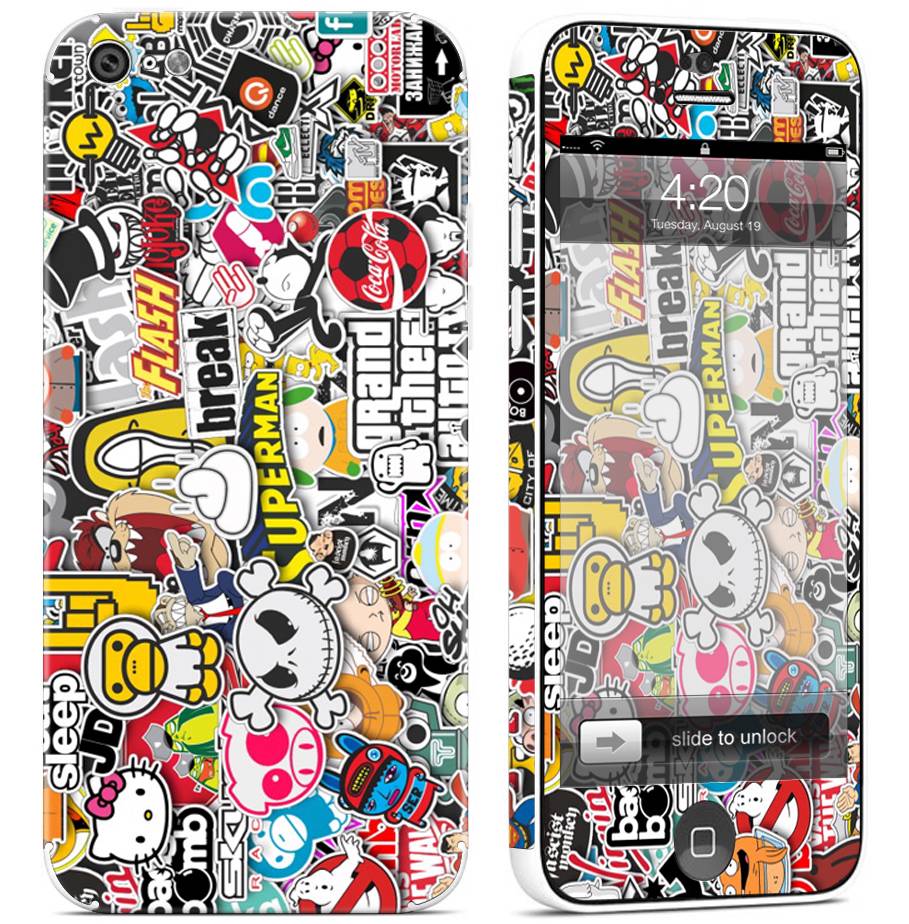 Sticker Bomb 3 Full Body Decal Vinyl Skin Cover Sticker Kit case for Iphone 5c eBay