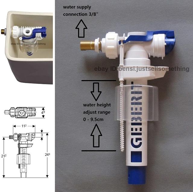 Geberit Impuls 380 Unifill II side filling valve / toilet cistern inlet