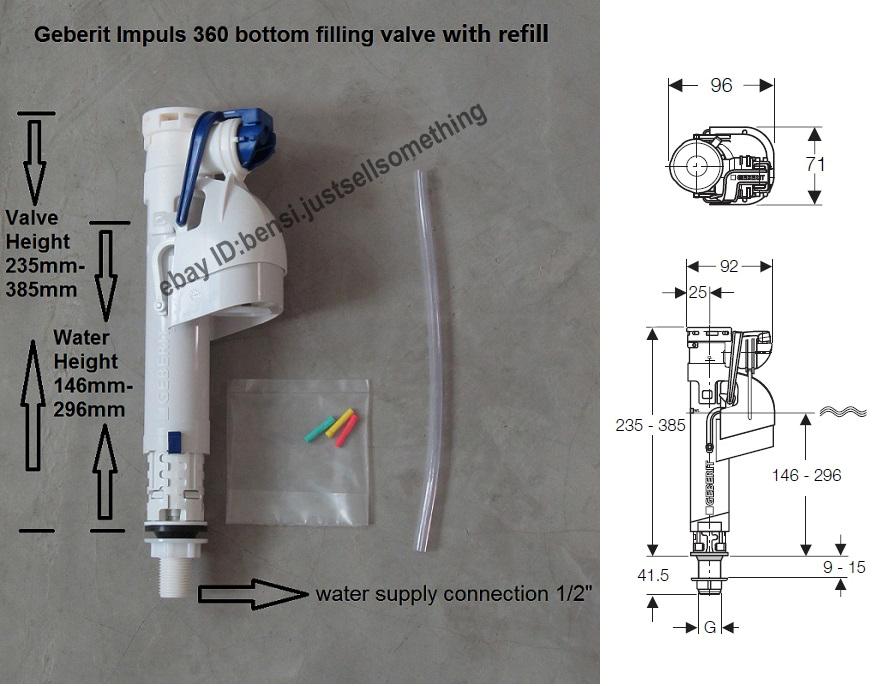 Geberit Impuls360 bottom filling valve with refilling / adjustable