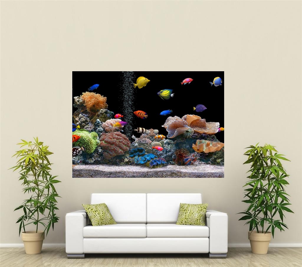 Fish Tank Aquarium Giant 1 Piece Wall Art Poster AN105 eBay
