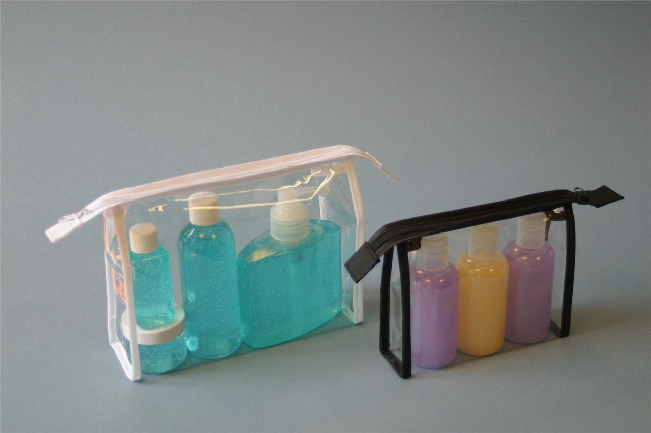 Details about Clear PVC Cosmetic Bags With Zip Closure