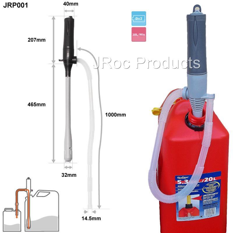 BATTERY POWERED FUEL TRANSFER SIPHON PUMP Intake 32mmx465mm 10 Lpm Fit