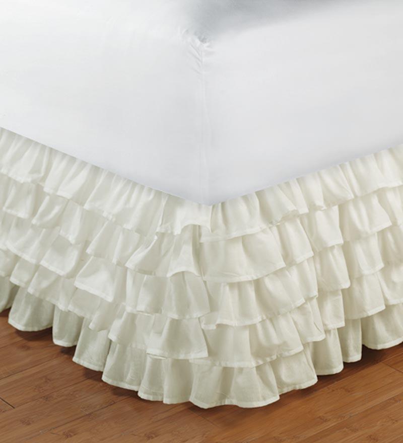 WHITE Ruffle Layered Bed Skirt/Valance Twin XL SIZE1000TC 100 Egyptian Cotton eBay