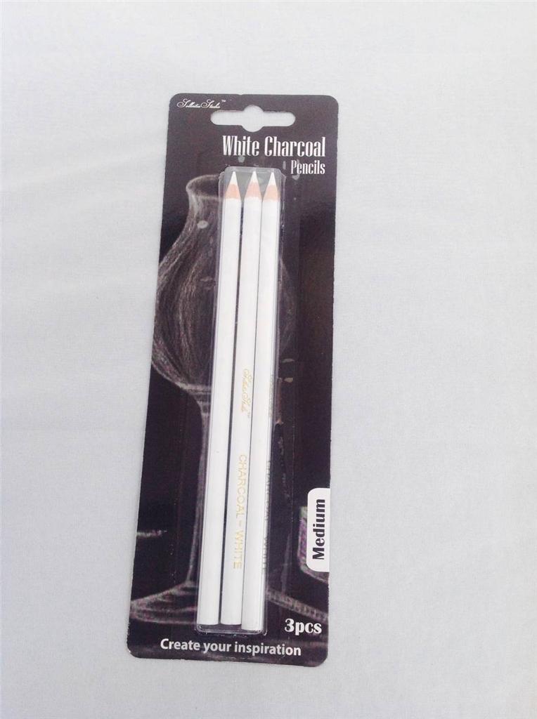 3 Pcs White Charcoal Pencils Sketch Artist Drawing ...
