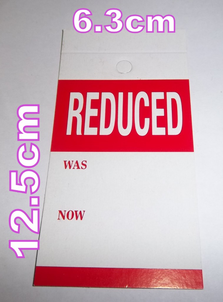 Sale Clearance Clothing labels swing tags PRICE ticket Choose Size