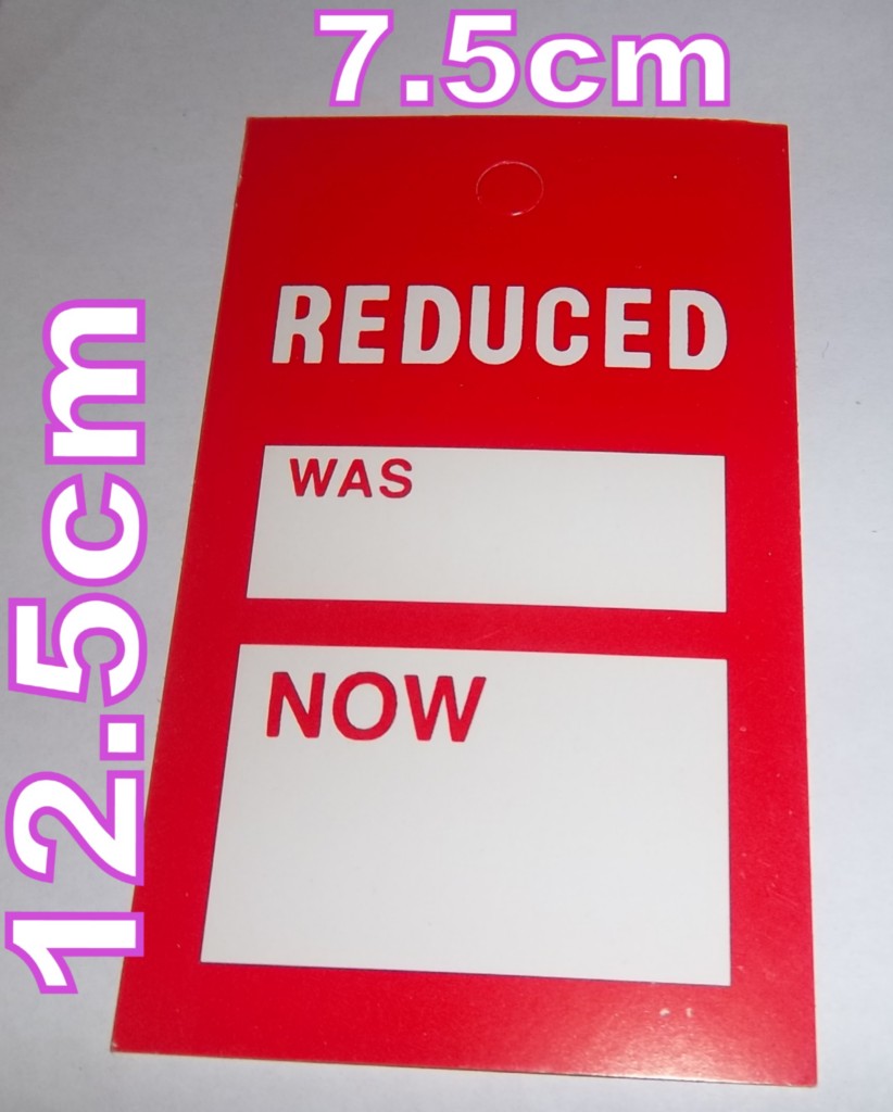 Sale Clearance Clothing labels swing tags PRICE ticket Choose Size