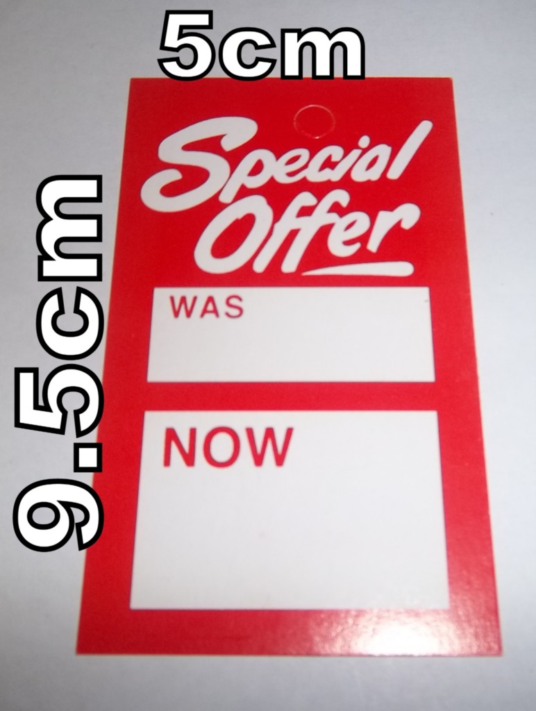 Sale Clearance Clothing labels swing tags PRICE ticket Choose Size