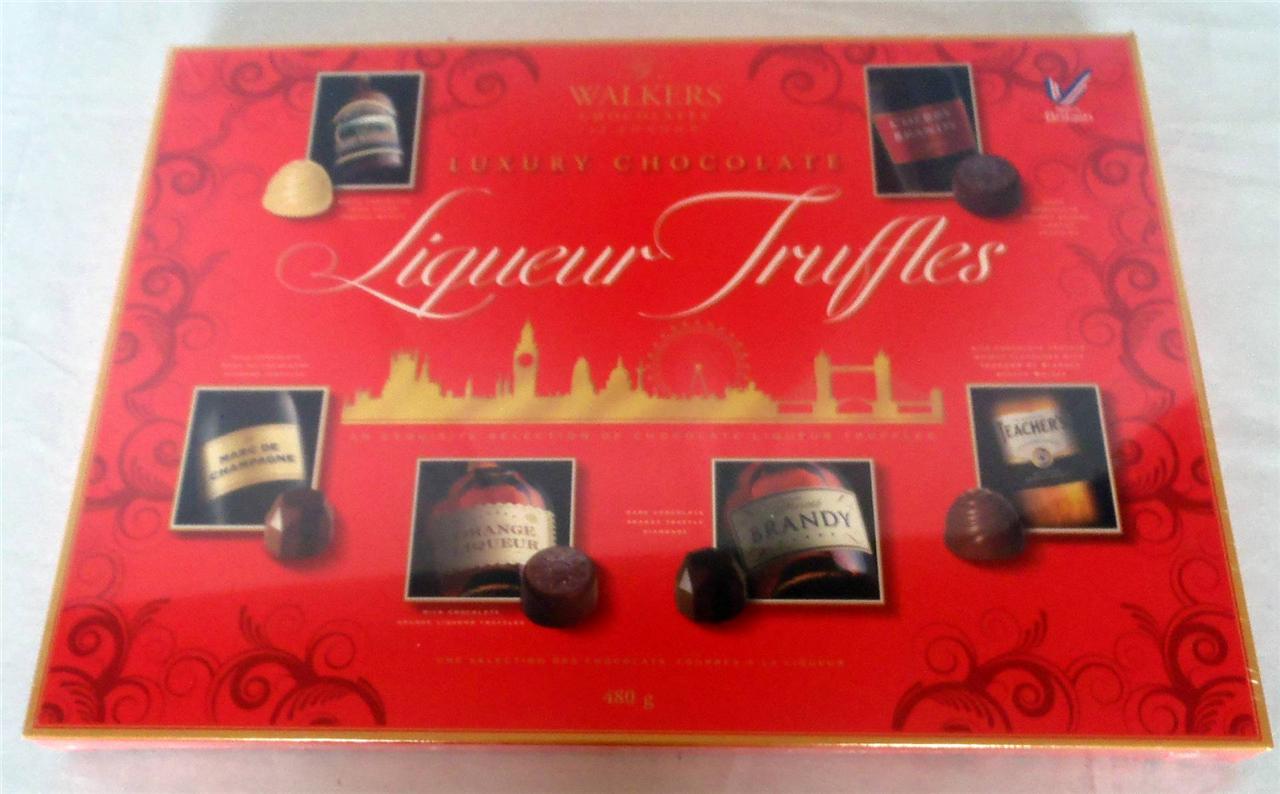 480g LUXURY box WALKERS LIQUEUR CHOCOLATE TRUFFLES Brandy Champagne