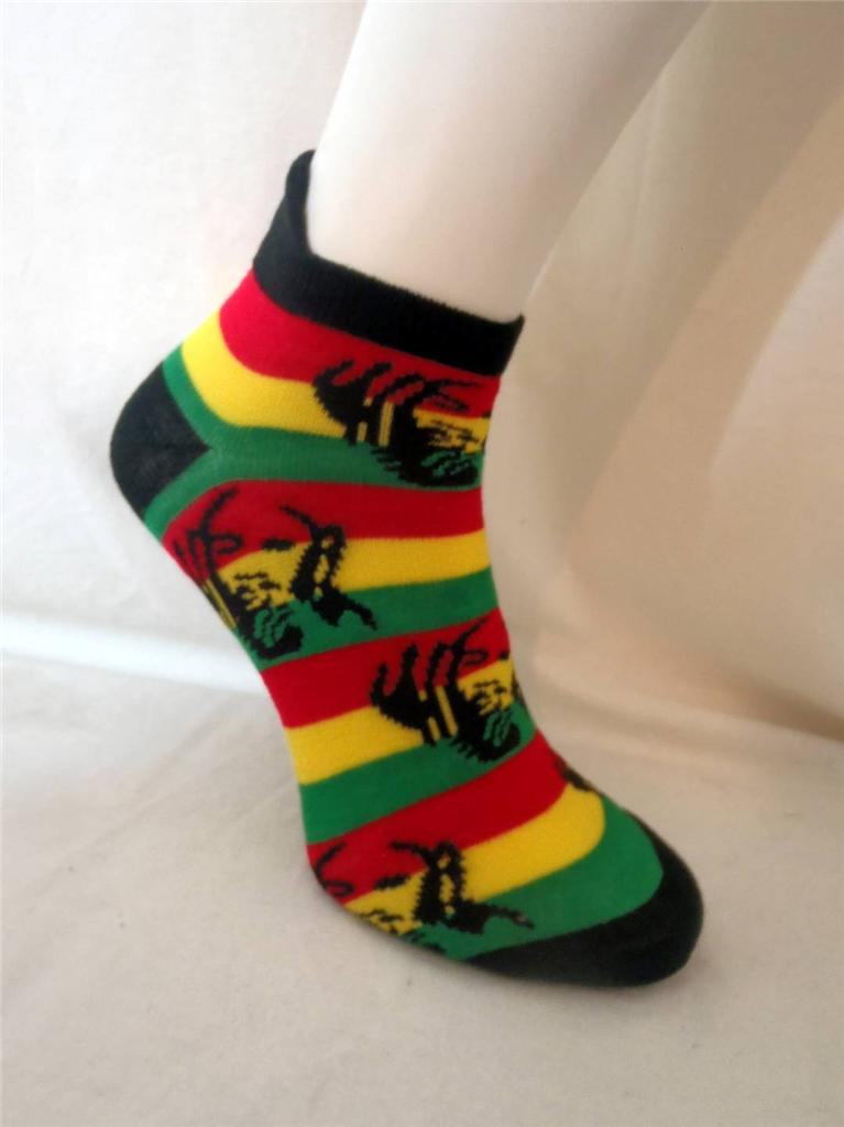Unisex Rasta Weed Irie Jam Down Jamaica Bob Marley Ankle Sports Socks