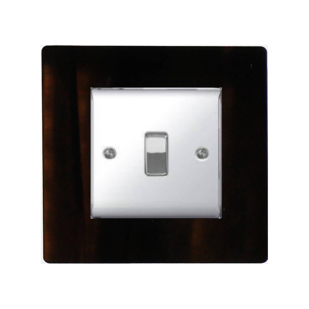 SINGLE LIGHT SWITCH SOCKET FINGER PLATE COLOURED ACRYLIC SURROUND FREE