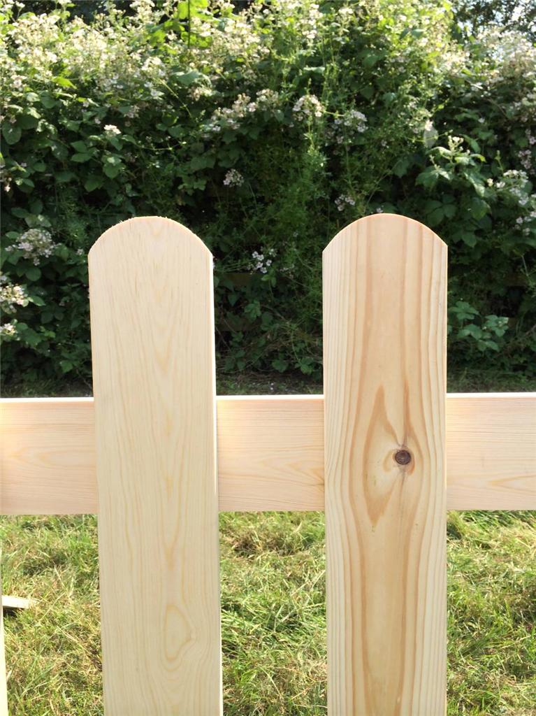 Picket fence panels planed smooth redwood treated hand made in the UK