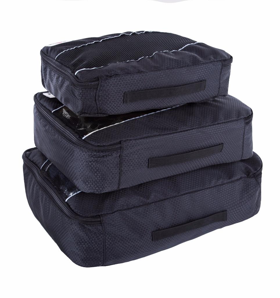 Suvelle 3pcs Set Lightweight Packing Cubes Nylon, Small, Medium and
