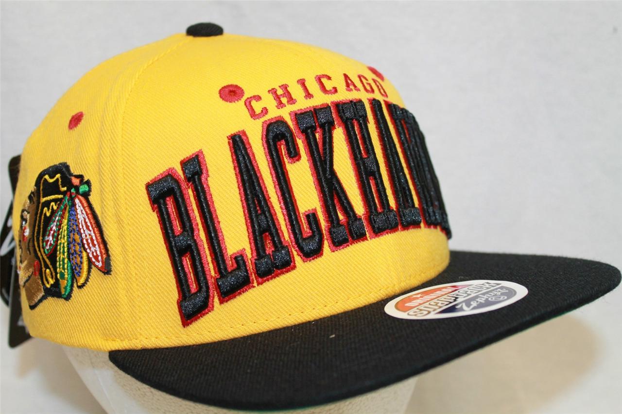 Chicago Blackhawks Snapback Hat Cap "Custom Super Star YW/BK" By Zephyr