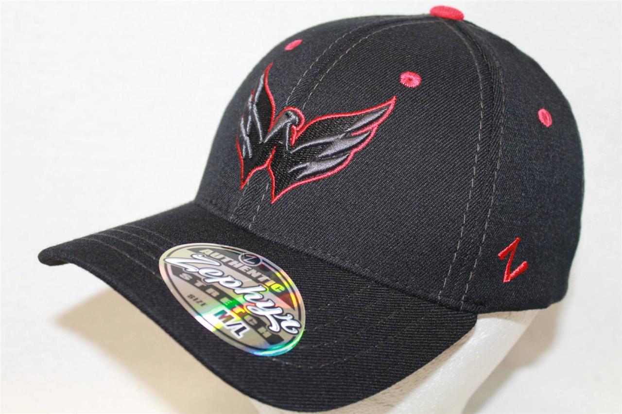 Washington Capitals Hat Cap "The TC Blackout Flexfit Cap" By Zephyr NHL