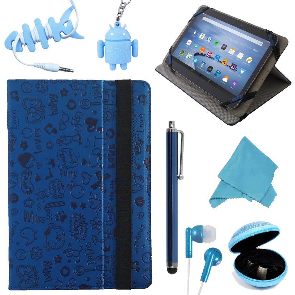 BLUE THEMED CASE & STAND FIT ARGOS ALBA 10" INCH TABLET & OPTIONS SEE