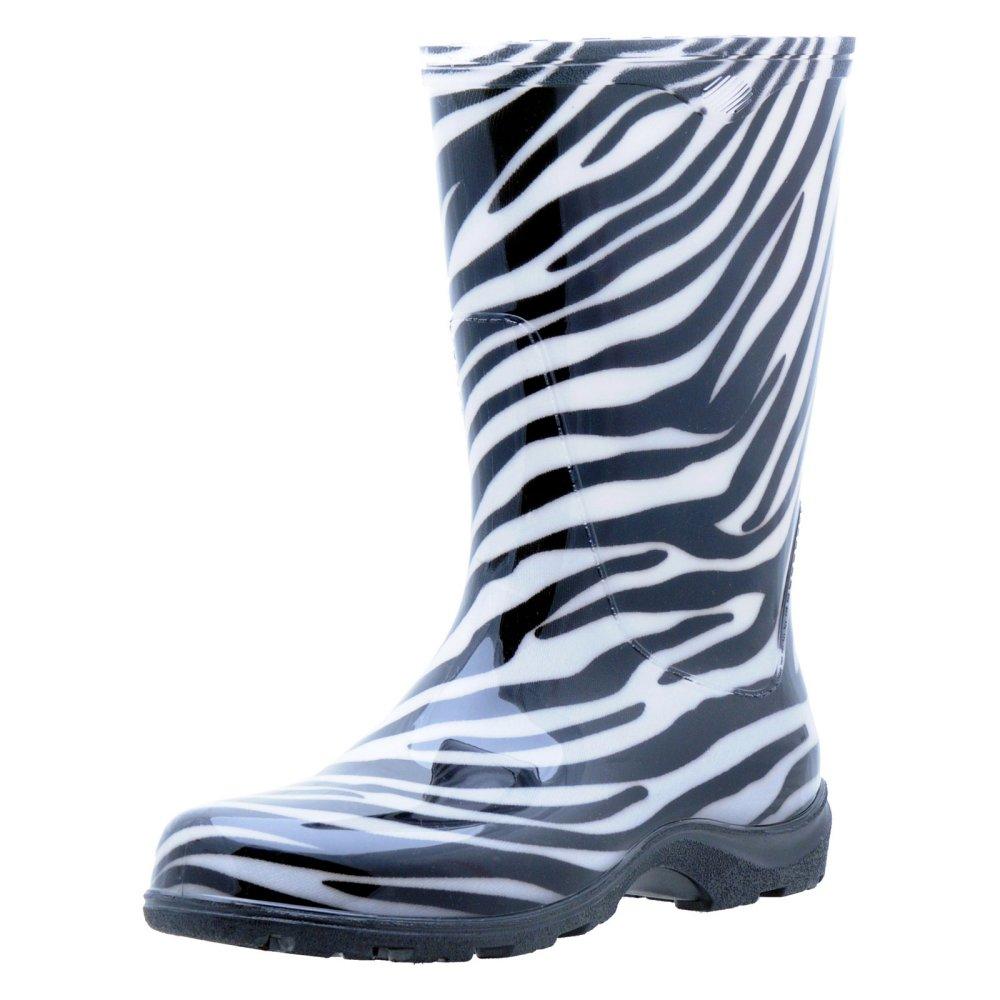SLOGGERS WOMEN'S GARDEN ZEBRA PRINT SIZE 10 TALL WATERPROOF RAIN BOOTS