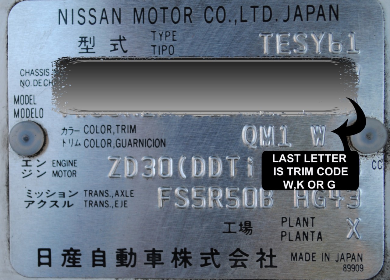 Nissan trim code k #4