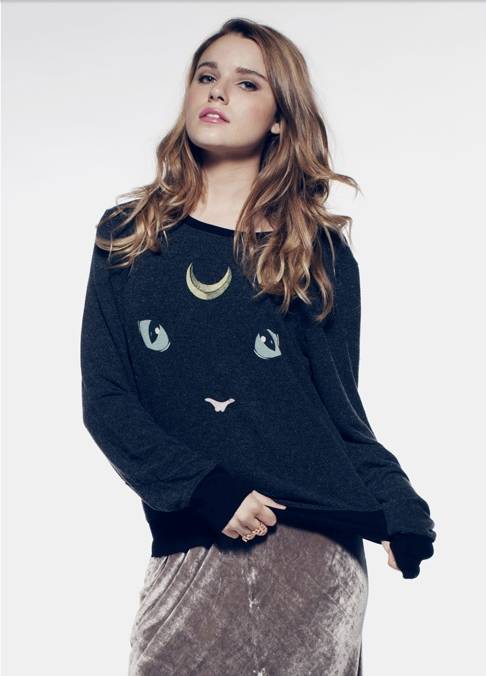 WT Wildfox Couture CAT AND Moon Baggy Be