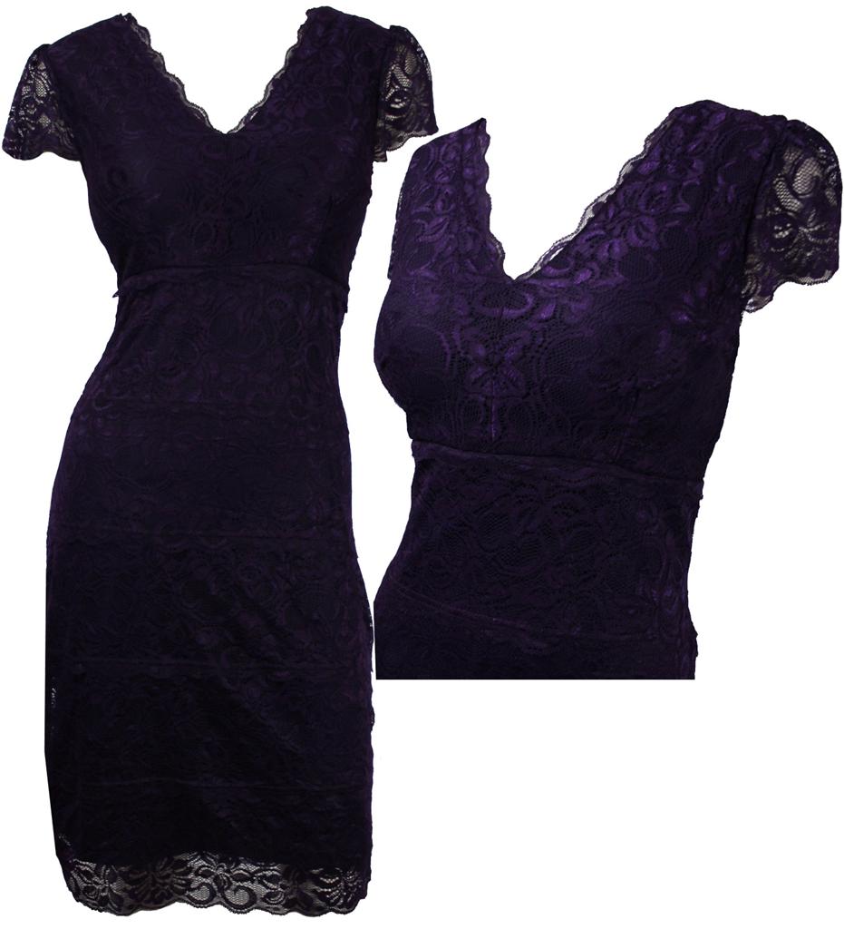 ... Donna NEW PURPLE STRETCH LACE EVENING DRESS CocktailWeddi ng Size 16 ... Donna NEW PURPLE STRETCH LACE EVENING DRESS CocktailWeddi ng Size 16