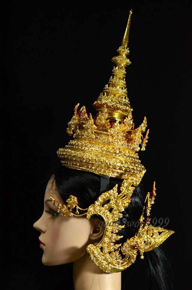 THAI DANCE RAMTHAI HEADDRESS HEAD COSTUME THEATER DANCING DRESS CROWN ...