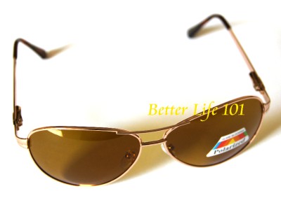 Aviator POLARIZED Sunglasses GOLD Frame Amber Brown Lens ...