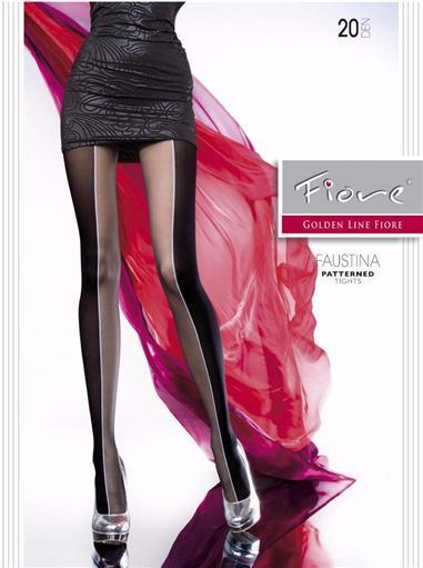 Fiore FAUSTINA 20 Den Two Tone High Contrast Patterned Fashion Sexy Pantyhose