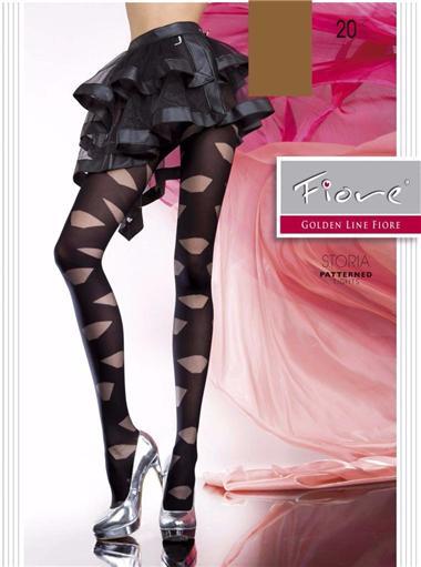 Fiore STORIA 20 Denier Funky Pattern NATURAL color Pantyhose