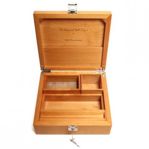 Quality Wood Wolf Production Deluxe Rolling Smoking Stash Box T1 T2 T3