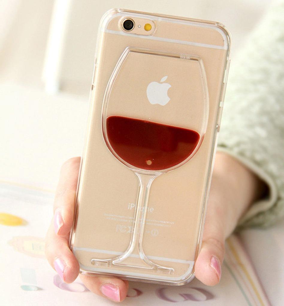 3D Moveable Liquid Beer Wine Cocktail Bottle Glass Hard PC Case Cover