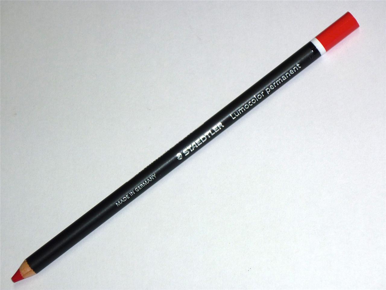 Staedtler Lumocolor permanent glasochrom 108 202 Red pencil Hi wax Chinagraph eBay