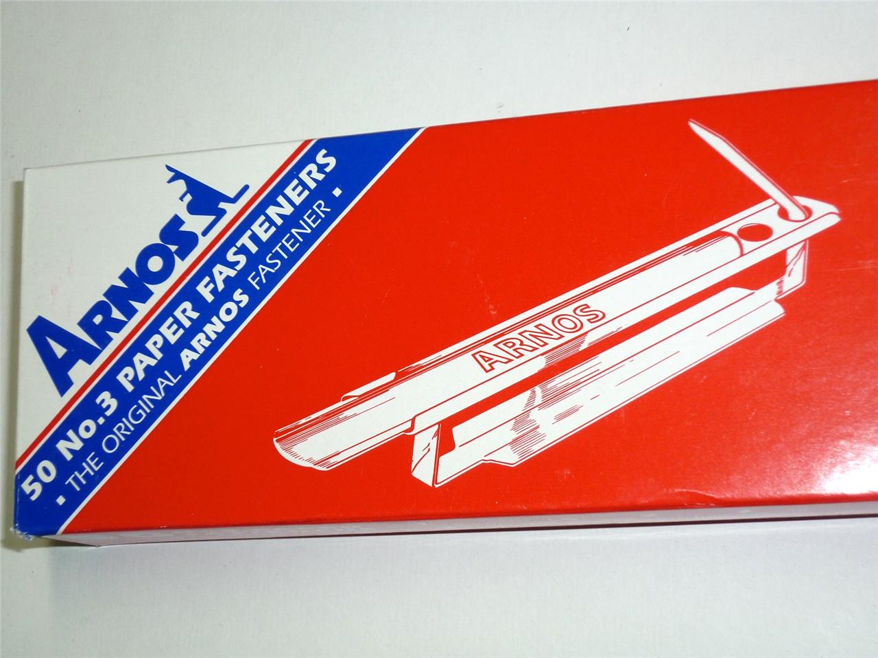 Arnos No.3 Paper Fasteners box 50 document file binder fasteners eBay