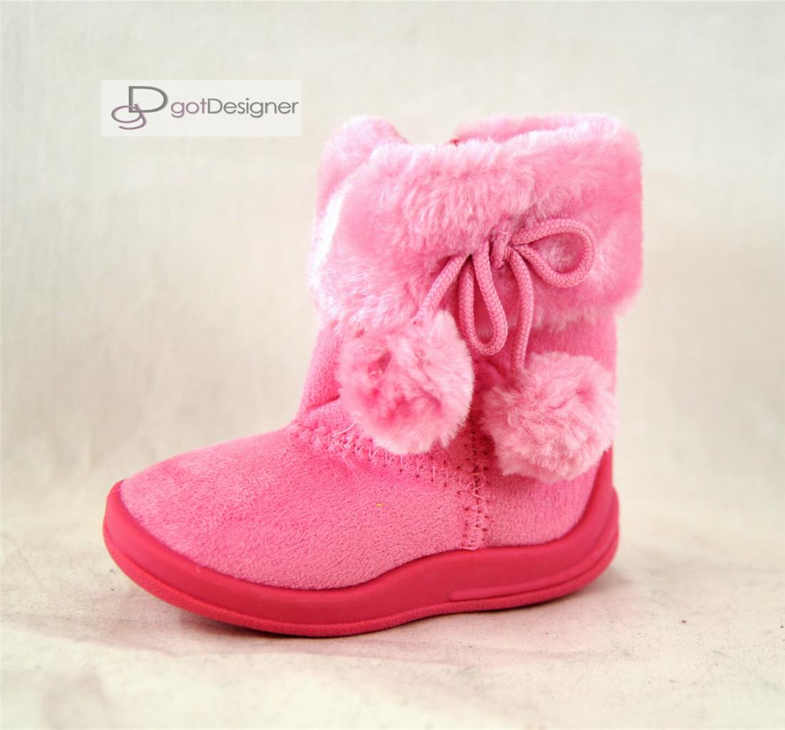 New Baby Girls Shoes Boots Suede Comfort Faux Fur Line New Baby Girls Shoes Boots Suede Comfort Faux Fur Line