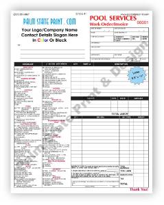 2 Part Pool Spa Service Invoice Receipt Work Order Carbon Forms Book Sets 8.5x11 | eBay