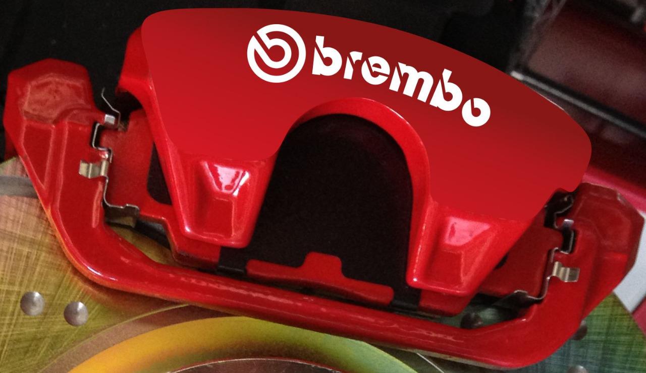 Brembo X 8 Pieces Curved Straight Decals Stickers Graphics Emblem Logo U I