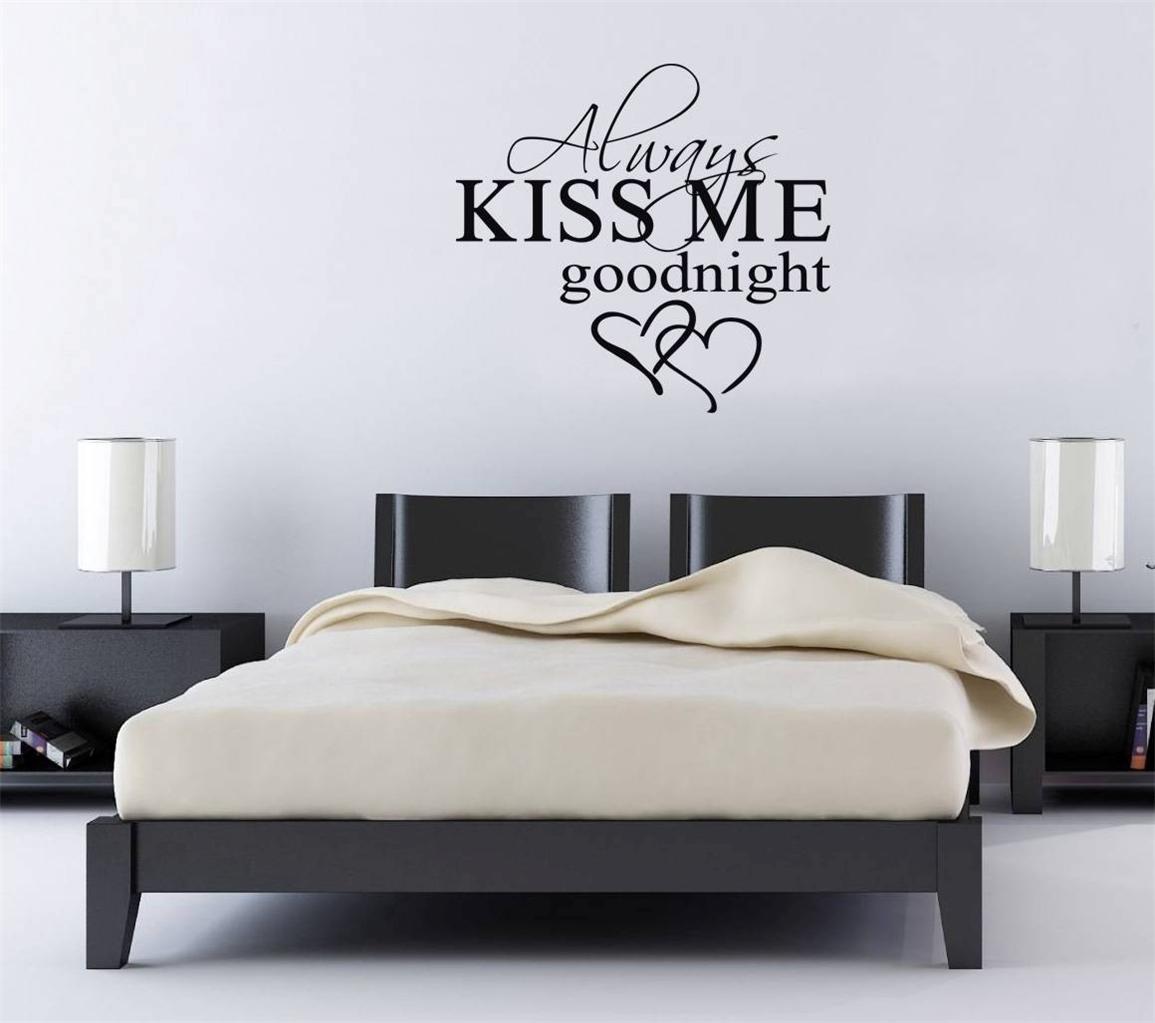 Always Kiss Me Goodnight Quote Decal Wall Sticker Art Home ...