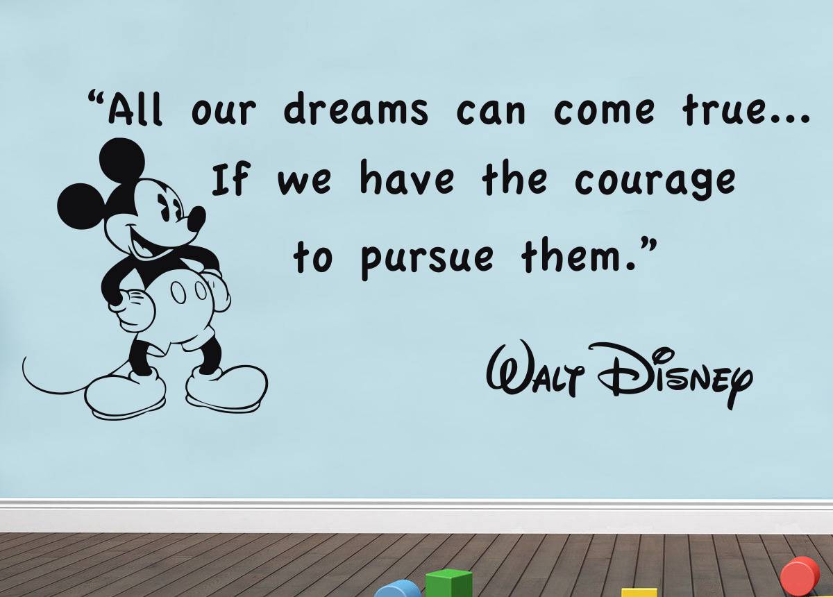 All Our Dreams Walt Disney Quote Decal Wall Sticker Decor Art Mickey