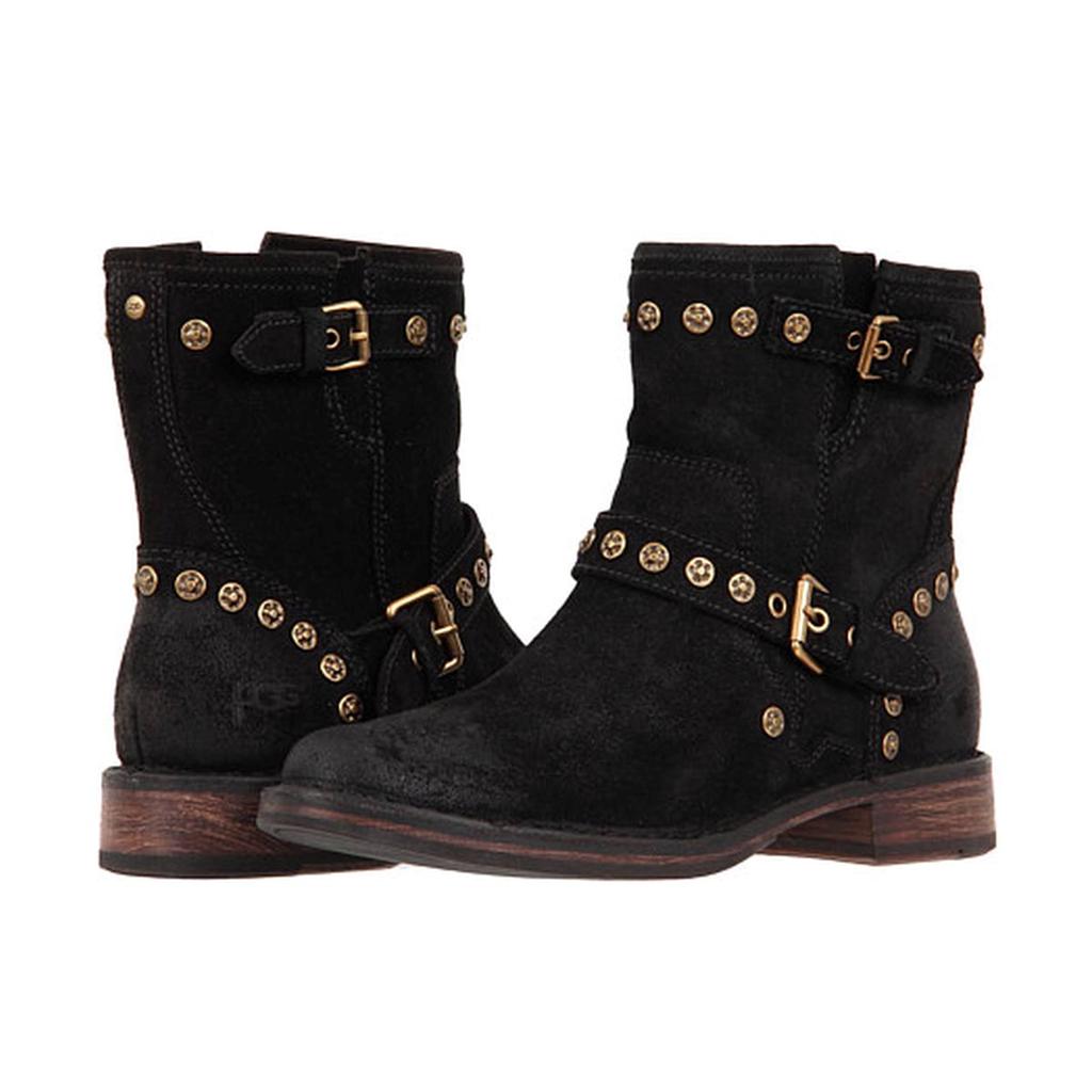 black flat ankle boots with studs