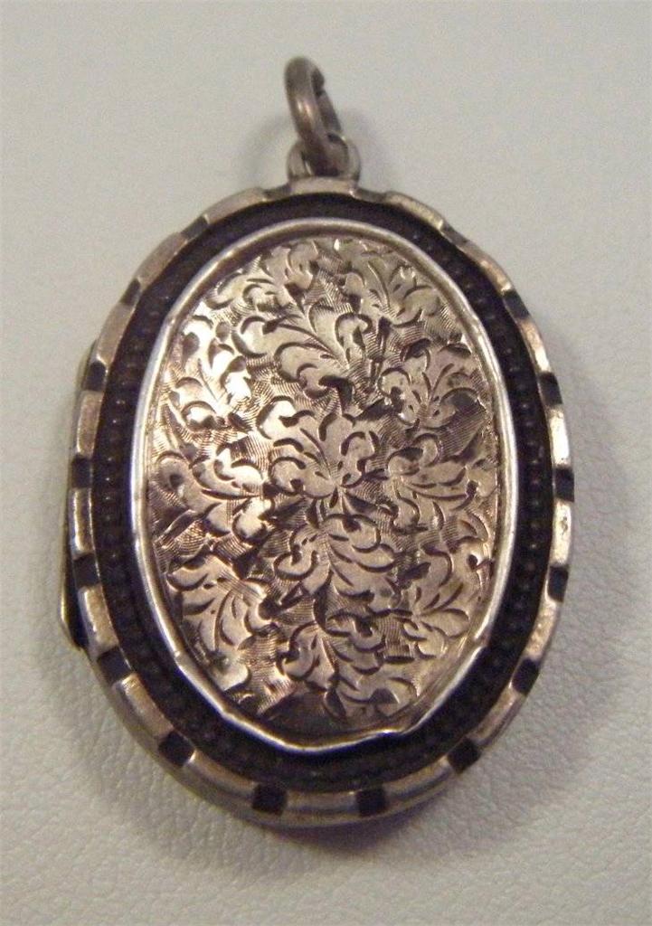 Antique Victorian Solid Sterling Silver Locket Pendant Oval 7.6g eBay