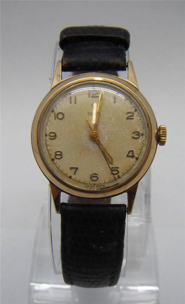 Vintage 1950s 9ct Gold Mans Rolex Tudor Wrist Watch Perfect Working