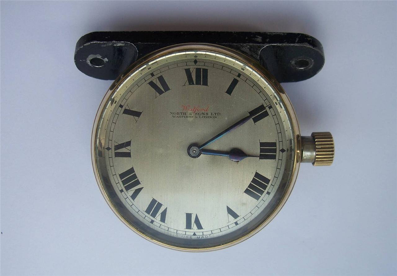 VINTAGE WATFORD NORTH & SONS LTD 8 DAY CAR? DASH MOUNTED CLOCK c1930