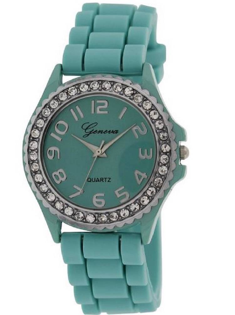 Designer Ladies Womens Watches Silver Crystal Geneva Silicone Jelly Strap White eBay