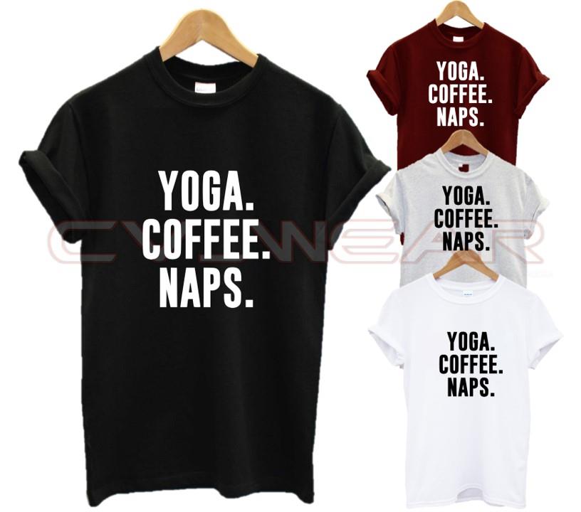 YOGA COFFEE NAPS T SHIRT QUEEN NAP SLEEPY MORNING PERSON FITNESS GYM FASHION NEW